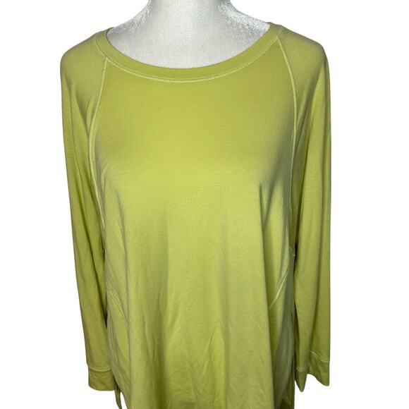 Eileen Fisher Oversized Small Yellow Tencel Blend Crewneck Sweater Sweatshirt - Picture 2 of 7